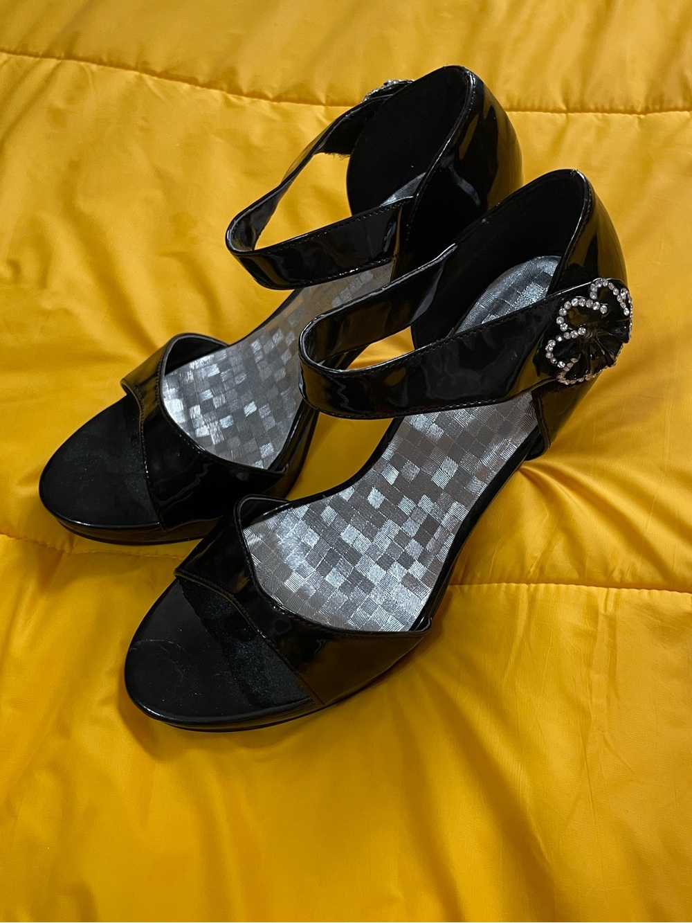 Black Heels with Silver Details